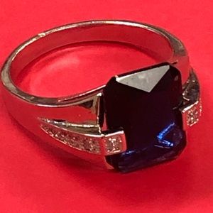 Blue Sapphire 925 Sterling Silver Cubic Zirconia